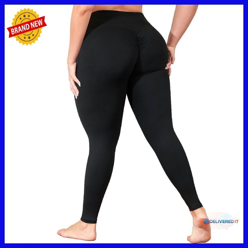 Plus Size Butt Lifting Leggings with Pockets Tummy Control Yoga Pants